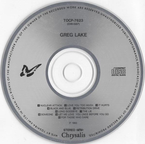 Greg Lake - Greg Lake (1993 Japan Super Masters CD) NM