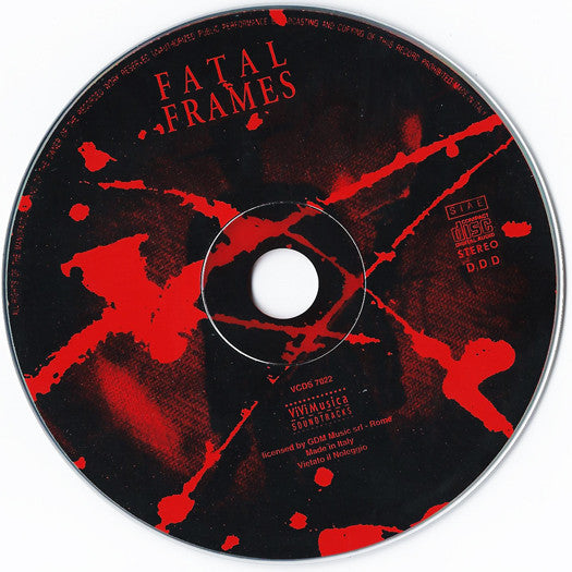Al Festa - Fatal Frames Soundtrack (Italy 1996 O.S.T CD) VG+