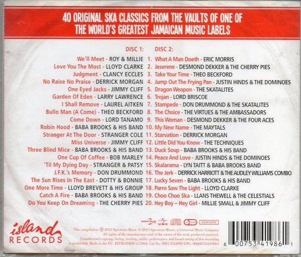 Various - Island Presents Ska 1962 to 1966 (2013 DCD) Mint