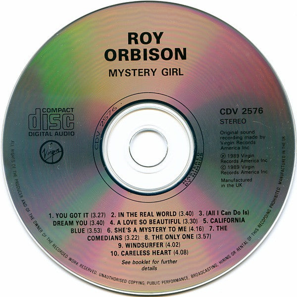 Roy Orbison - Mystery Girl (1989 UK CD) NM
