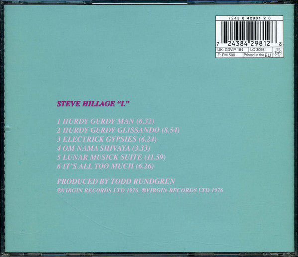 Steve Hillage - L (EU CD) NM