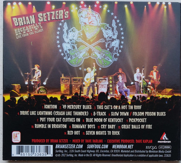 Brian Setzer's Rockabilly Riot - Live from the Planet (2012 German CD) Mint