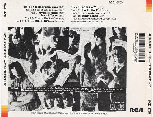 Jefferson Airplane - Surrealistic Pillow (Early US Club Edition CD) NM
