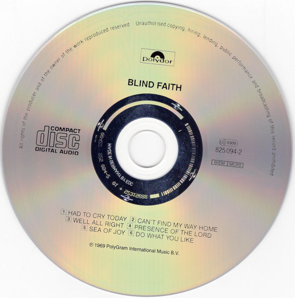 Blind Faith - Blind Faith (2009 CD) VG+