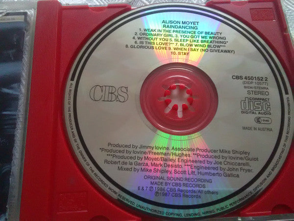 Alison Moyet - Raindancing (1990 CBS CD) Mint