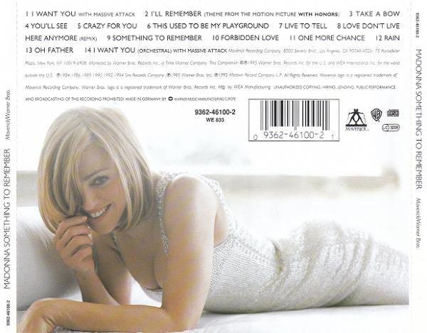 Madonna - Something to Remember (Versace 1999 CD) Mint