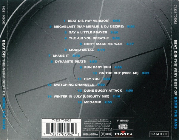 Bomb the Bass - Beat Dis ~ Very Best of (1999 CD) NM