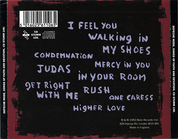 Depeche Mode - Songs of Faith and Devotion (1993 UK 1st Issue CD) NM