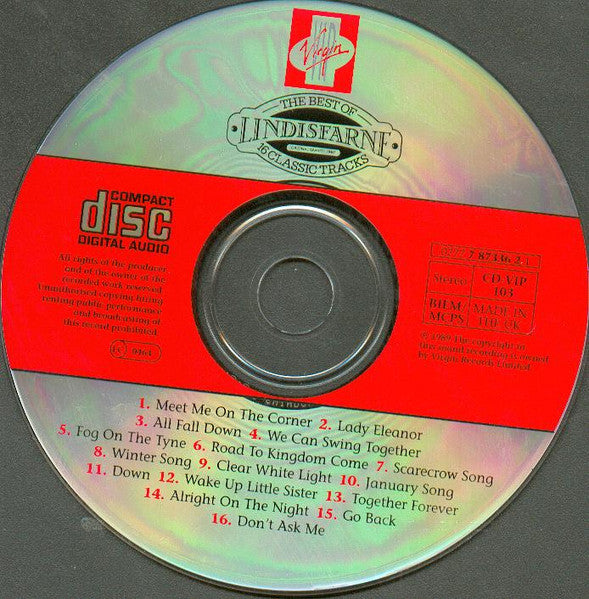 Lindisfarne - The Best Of ~ 16 Classic Tracks (1989 CD) VG+