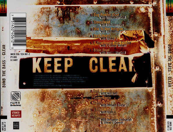 Bomb the Bass - Clear (1995 CD) NM