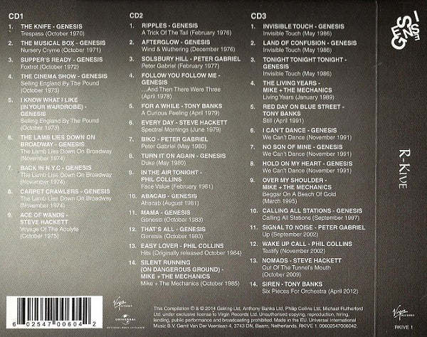 Genesis - R-Kive (2014 3 CD Set) NM