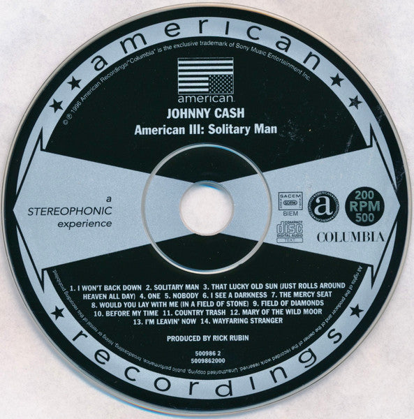 Johnny Cash - American III: Solitary Man (2000 CD) VG+