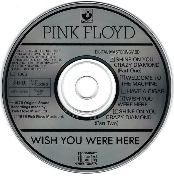 Pink Floyd - Wish You Was Here (1986 UK CD) NM