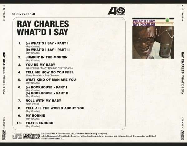 Ray Charles - What'd I Say (2013 Atlantic 1000 CD + Obi) Mint