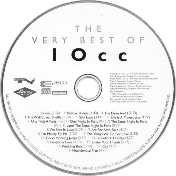 10cc - The Very Best of (1997 CD) Mint