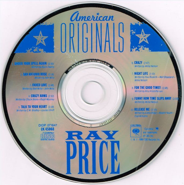 Ray Price - American Originals (1989 US CD) NM