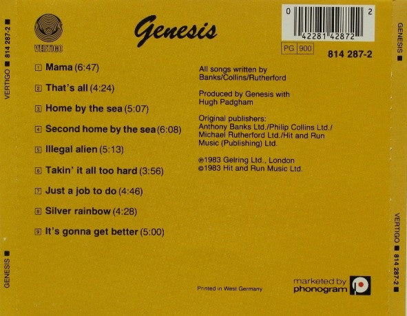 Genesis - Genesis (1987 CD) NM