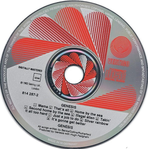 Genesis - Genesis (1987 CD) NM