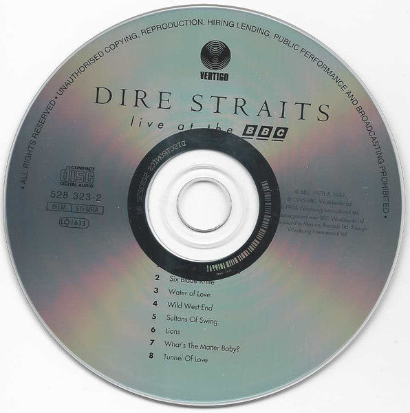 Dire Straits - Live at the BBC (1999 CD) Mint