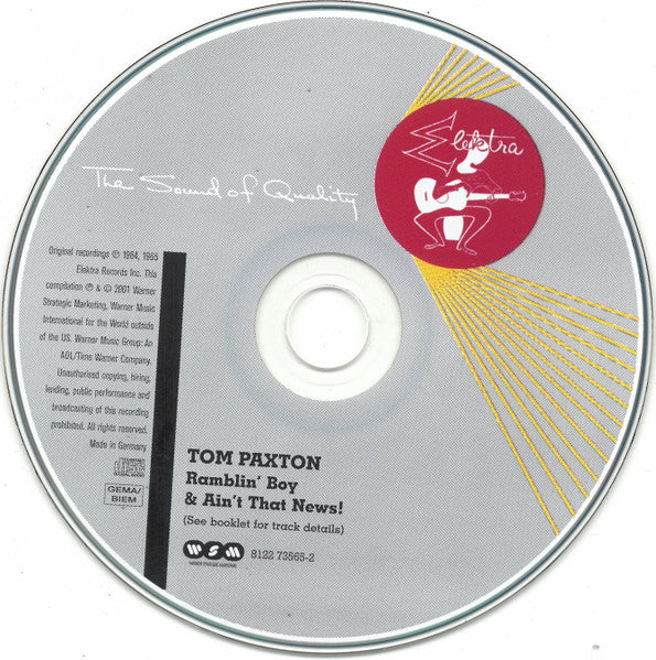 Tom Paxton - Ramblin' Boy / Ain't That News! (2001 CD) NM