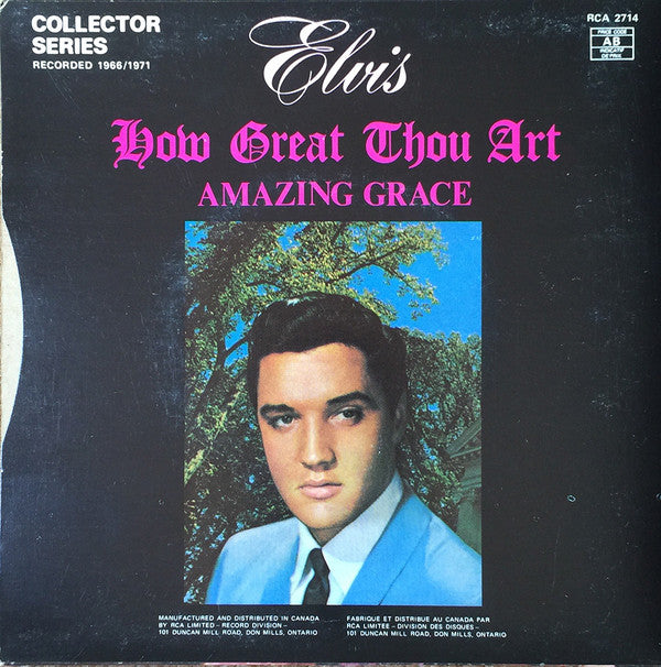Elvis Presley - Amazing Grace (Canadian Vinyl Single) EX/NM
