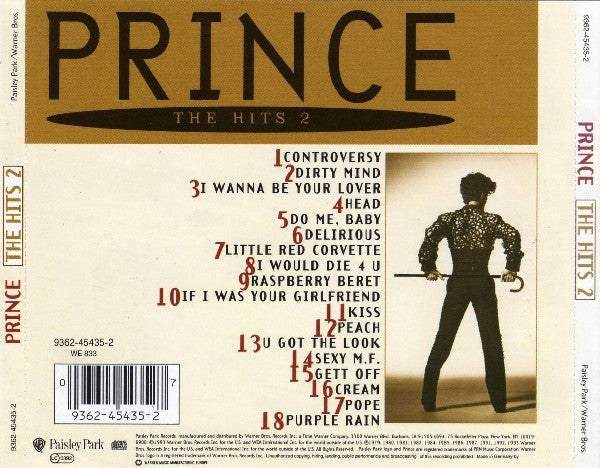 Prince - The Hits 2 (1993 CD) NM