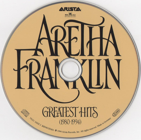 Aretha Franklin - Greatest Hits 1980-1994 (1996 CD) NM