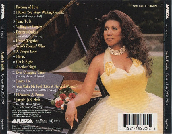 Aretha Franklin - Greatest Hits 1980-1994 (1996 CD) NM
