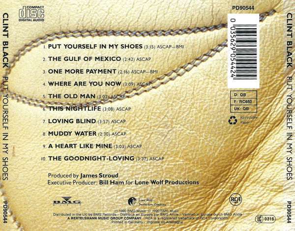 Clint Black - Put Yourself In My Shoes (1990 CD) NM