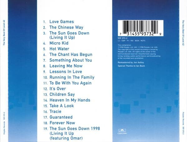 Level 42 - The Very Best of (1998 CD) Mint