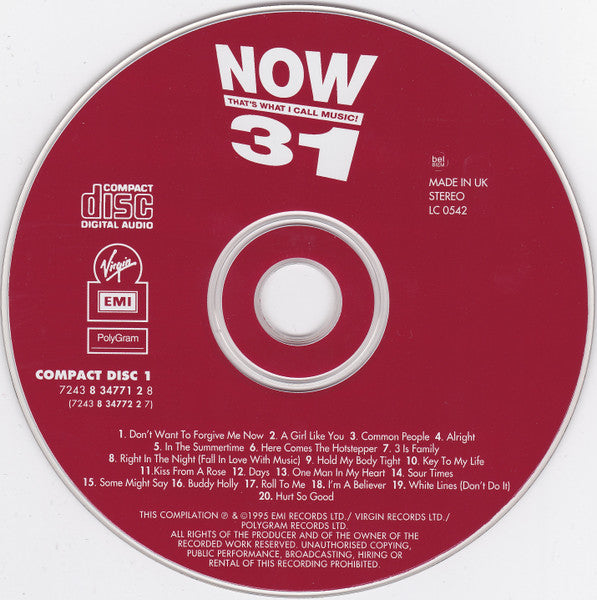 Various - Now Thats What I Call Music 31 (1995 DCD) VG