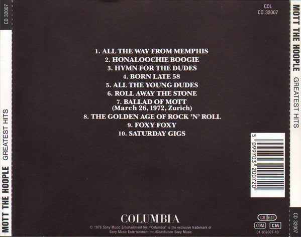 Mott the Hoople - Greatest Hits (1990 CD) Mint