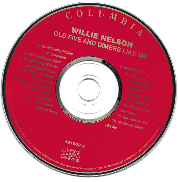 Willie Nelson - Old Five & Dimers Like Me (1994 Australian CD) NM