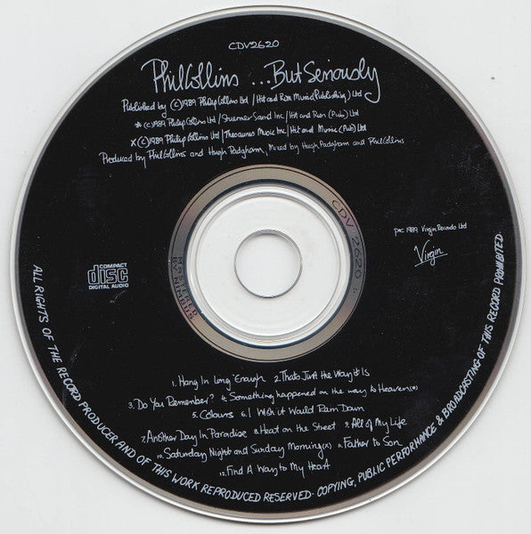 Phil Collins - ...But Seriously (1989 CD) VG+