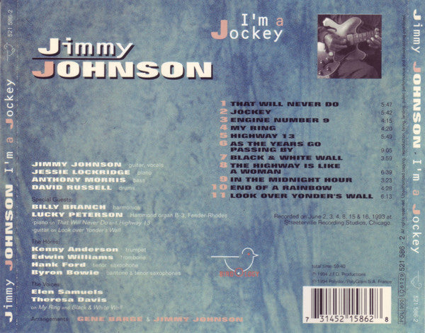 Jimmy Johnson - I'm a Jockey (1994 Blues CD) NM