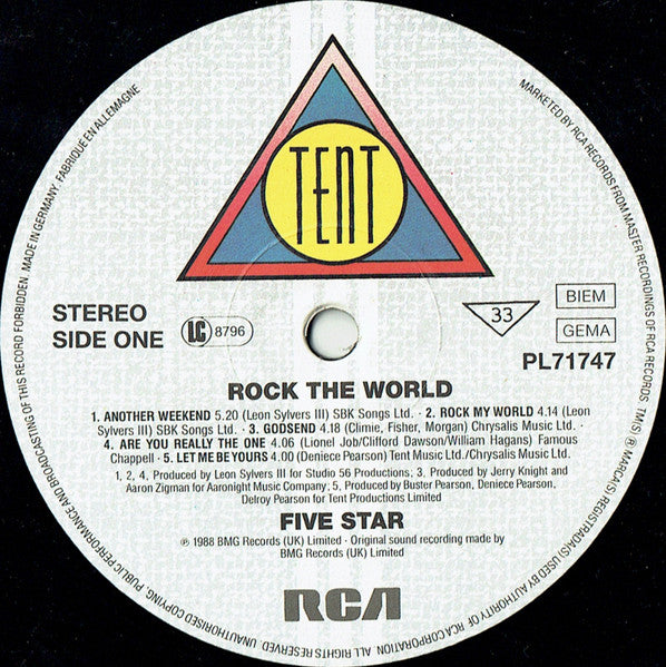 5 Star - Rock the World (Cheap Vinyl LP) EX/EX