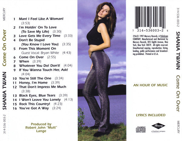 Shania Twain - Come on Over (1997 US CD) NM