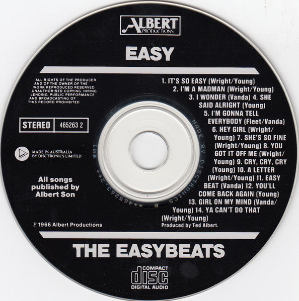 Easybeats - Easy (Rare 1989 Australian CD) NM