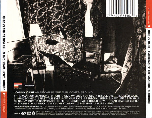 Johnny Cash - American IV~The Man Comes Around (2003 CD) NM