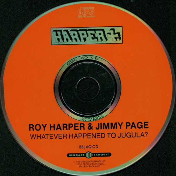Roy Harper & Jimmy Page - Whatever Happened to Jugula? (1988 CD) NM