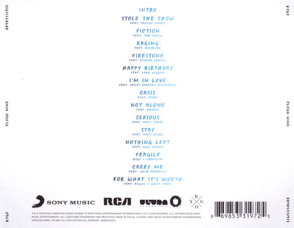 Kygo - Cloud Nine (2016 Electronic CD) Sealed