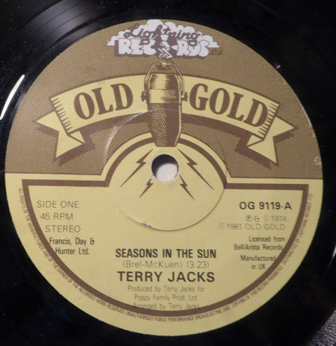 Terry Jacks - Seasons in the Sun (Vinyl 7" Single) VG+
