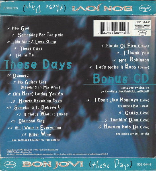 Bon Jovi - (These Days) (Special Edition 2 CD Set) VG+