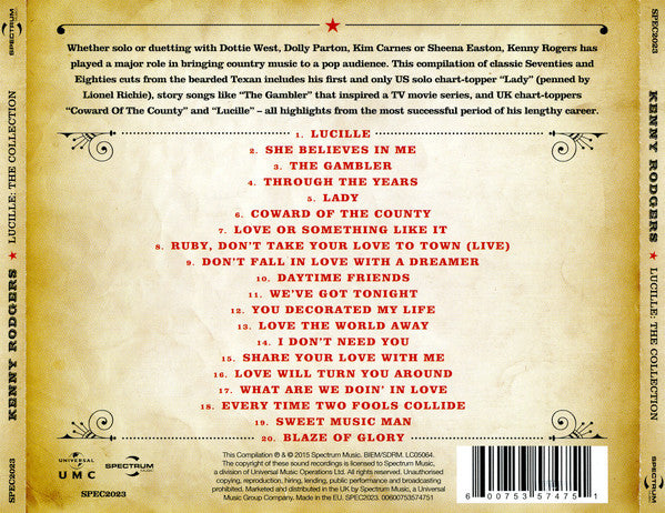 Kenny Rogers - Lucille ~ The Collection (2015 CD) New