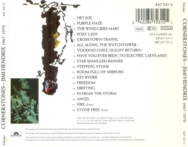 Jimi Hendrix - Cornerstones ~ 1967-1970 (1990 UK CD) NM