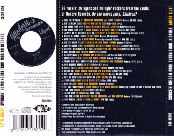 Various - Let's Jump ~ Swinging Humdingers (Ace CD) NM