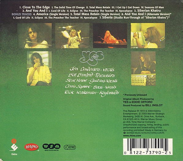 Yes - Close to the Edge (2003 Expanded & Remastered CD) NM