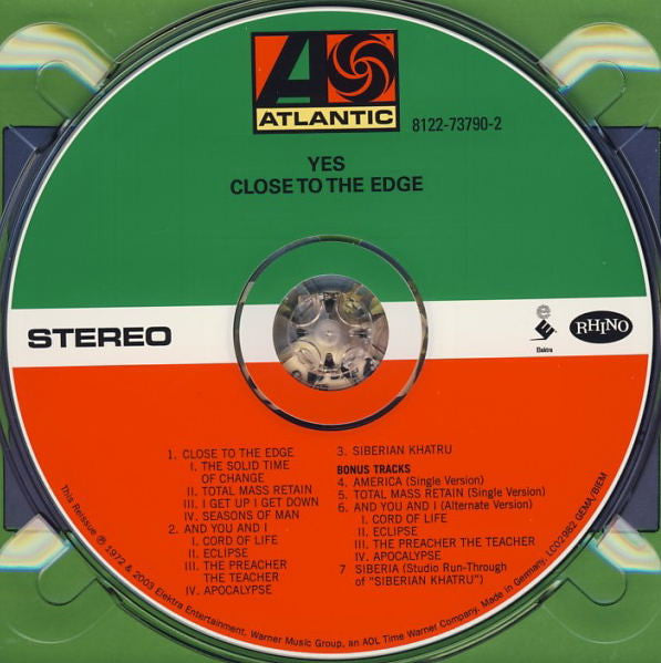 Yes - Close to the Edge (2003 Expanded & Remastered CD) NM