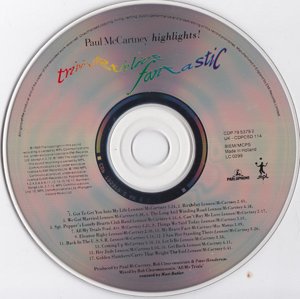 Paul McCartney - Tripping the Live Fantastic ~ Highlights (1990 CD) NM