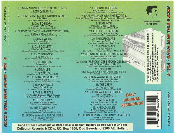 Various - Rock and Roll with Piano Vol. 4 (Dutch CD) NM